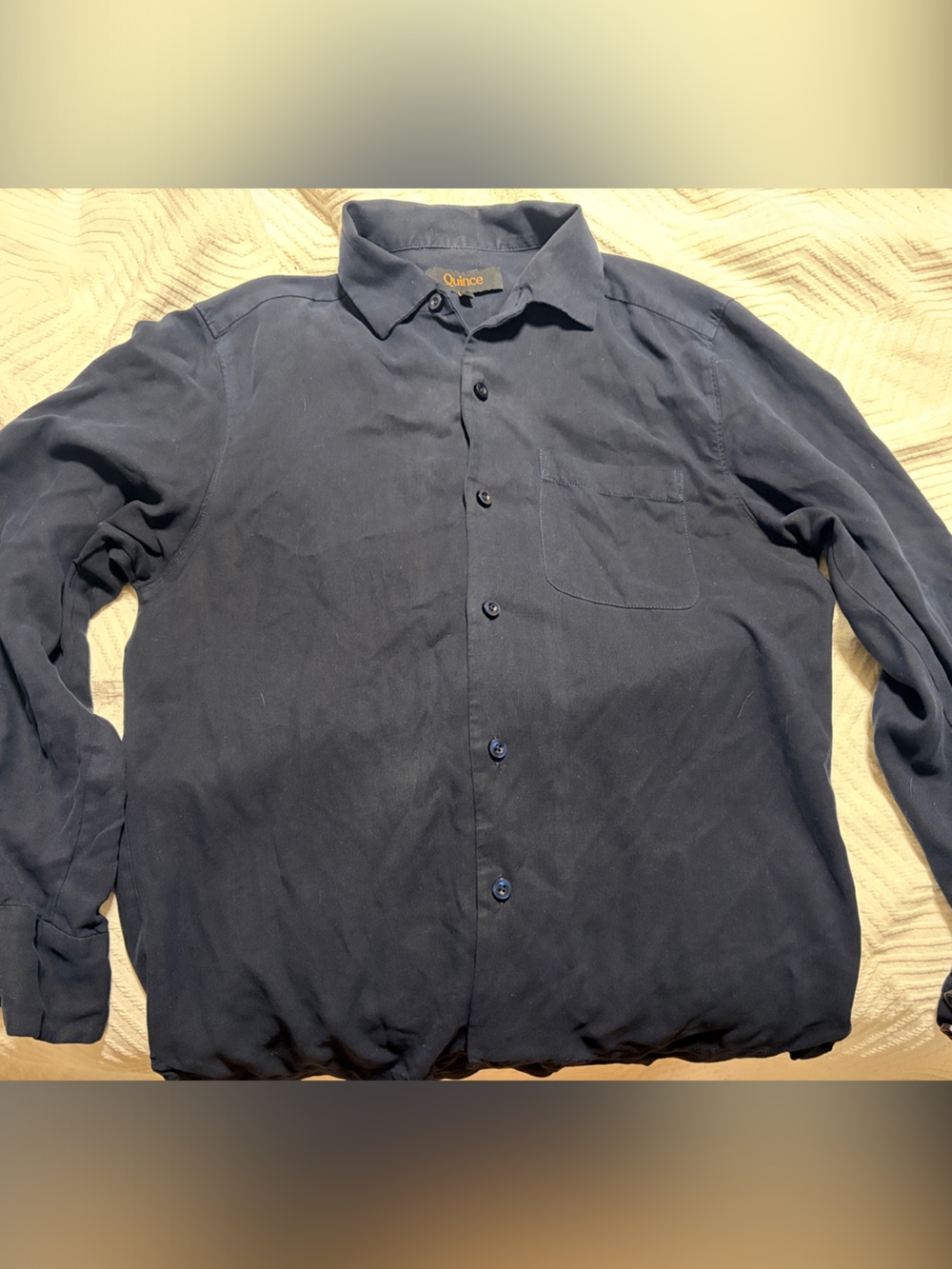Quince Men's Dark Navy Silk Shirt